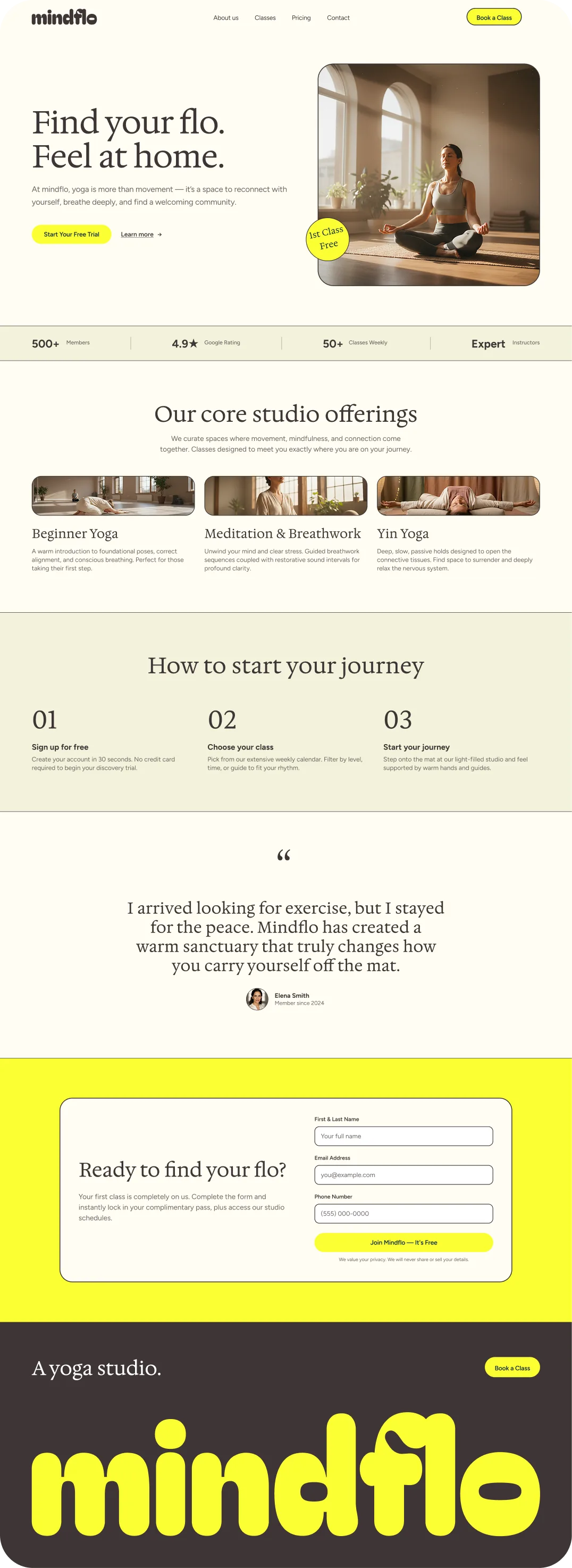Wellness landing page preview